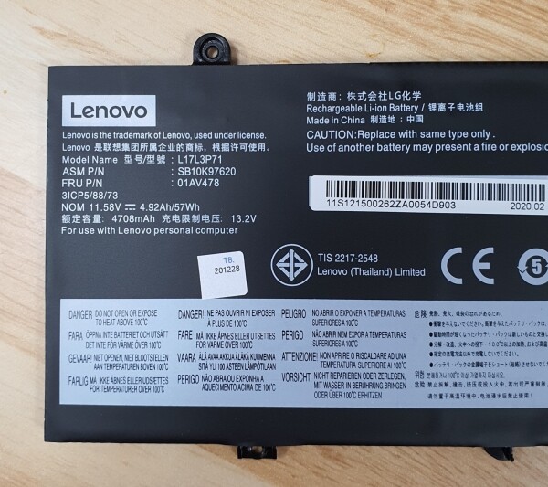 액정도매(LCD도매),배터리 Lenovo L17L3P71 T480S 01AV478 L17M3P71 L17M3P72 SB10K97621,01AV479