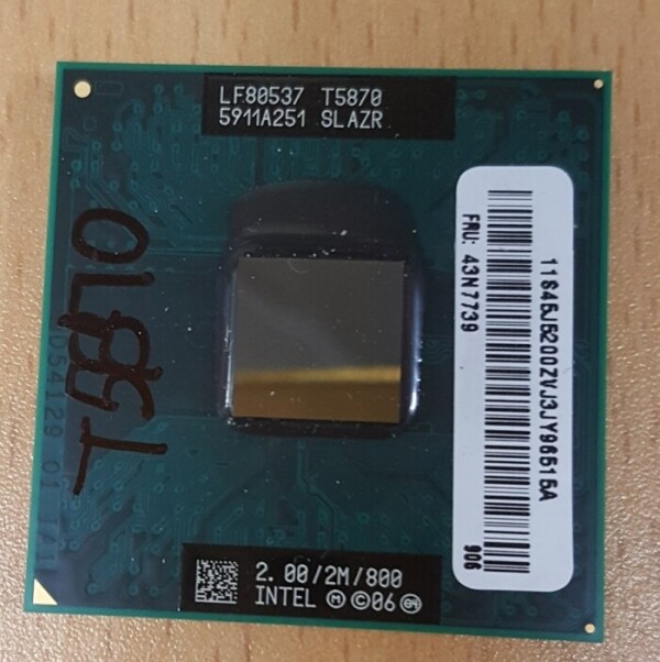액정도매(LCD도매),중고CPU Intel Core 2 Duo T5870 SLAZR 2.0GHz 2M 800FSB 노트북CPU중고